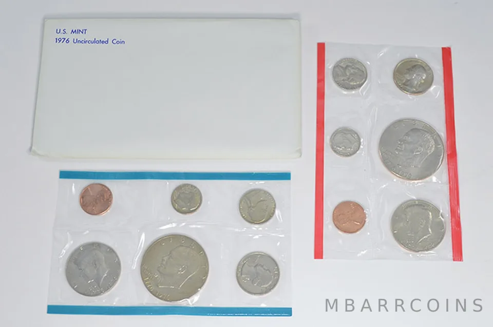 1976 Mint Set with Original Envelope & Flatpacks (12 coins)