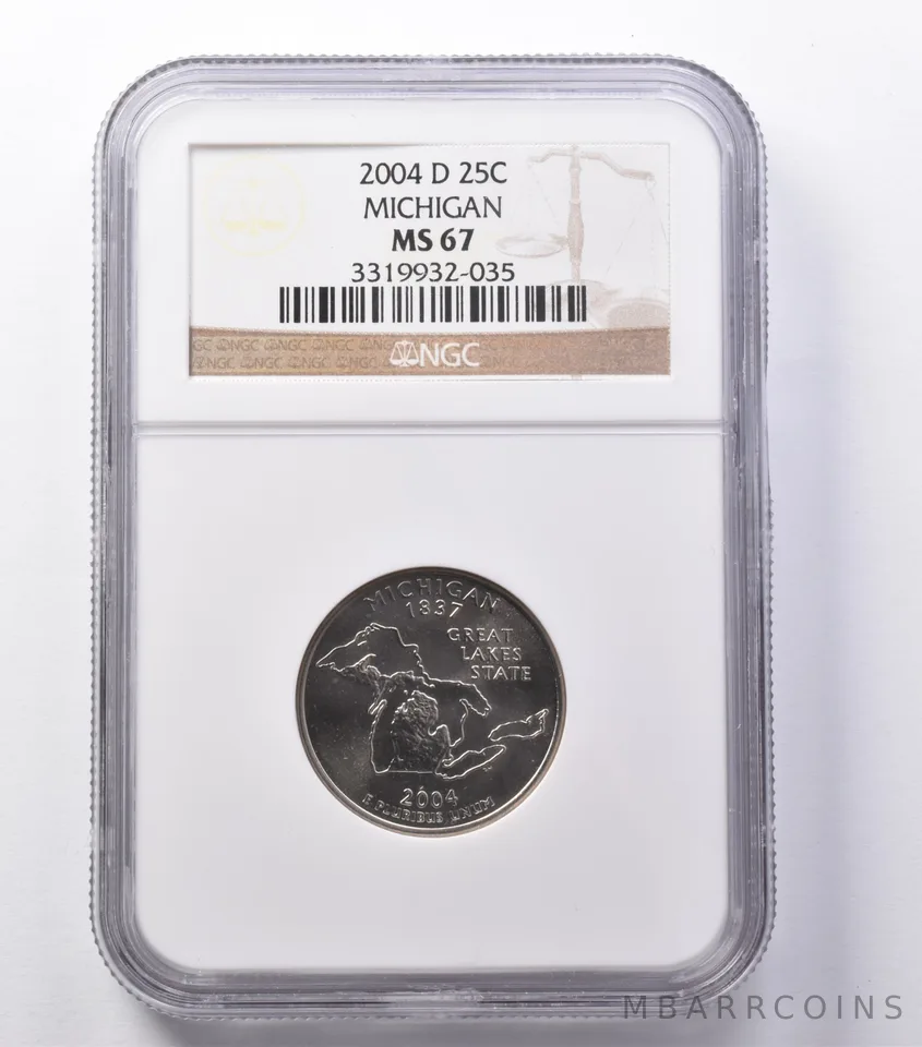 MS67 2004-D Washington State Quarter Michigan NGC a5384
