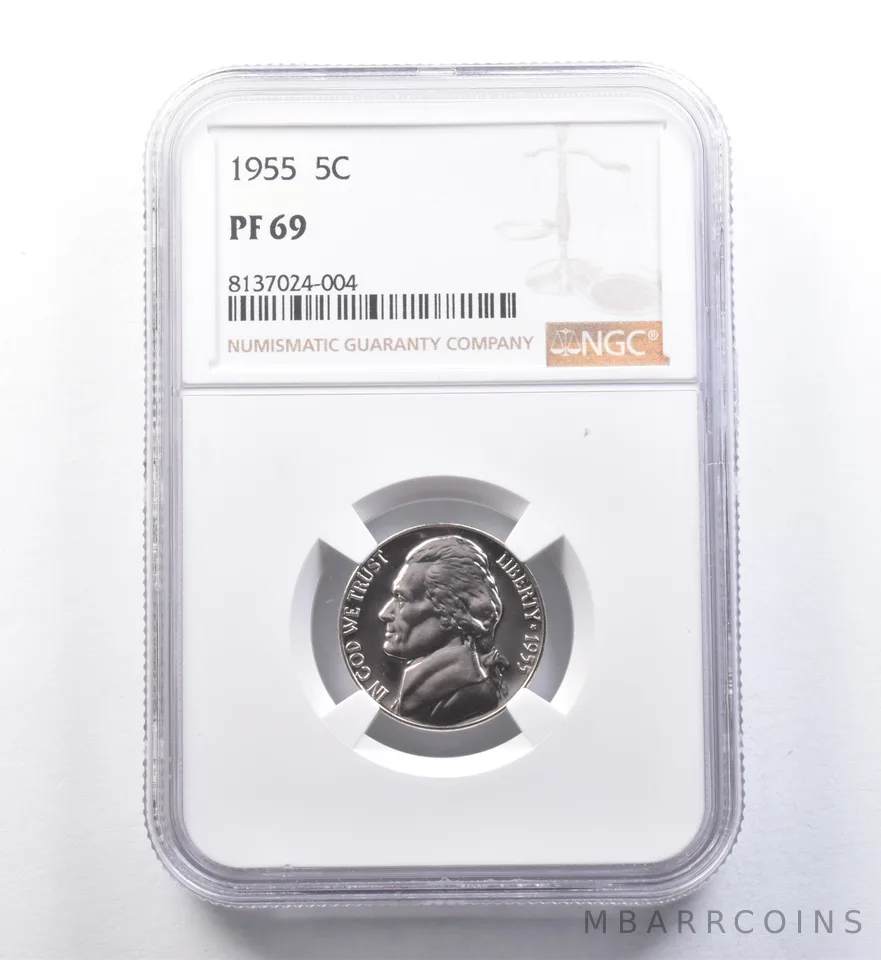 1955 Jefferson Nickel PF69 NGC Great Contrast - Looks Cam *6001