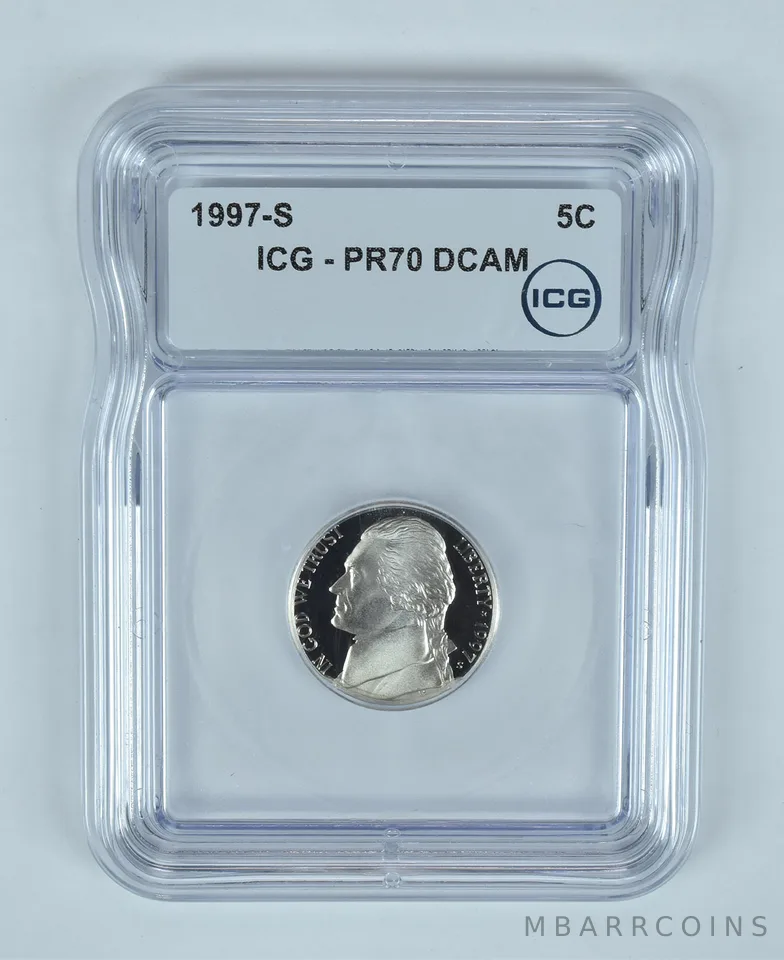 1997-S Jefferson Nickel PR70 DCAM ICG