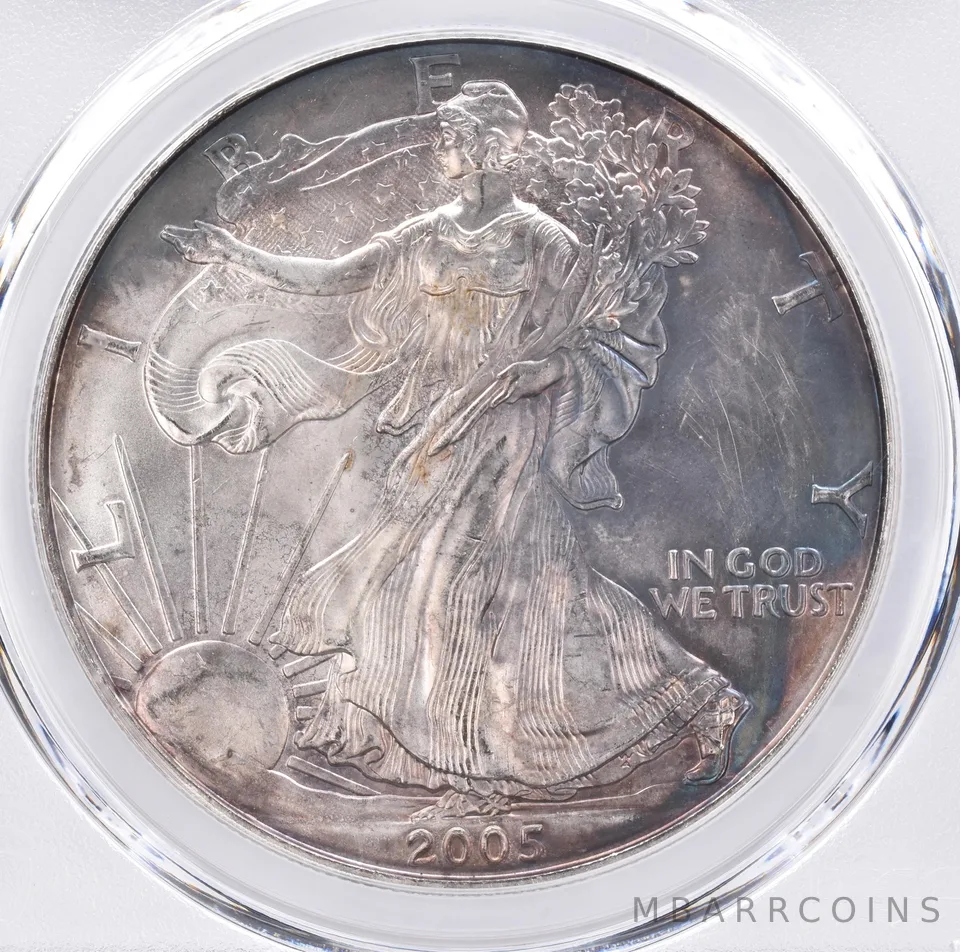 2005 American Silver Eagle MS66 PCGS Beautiful Tone *1434