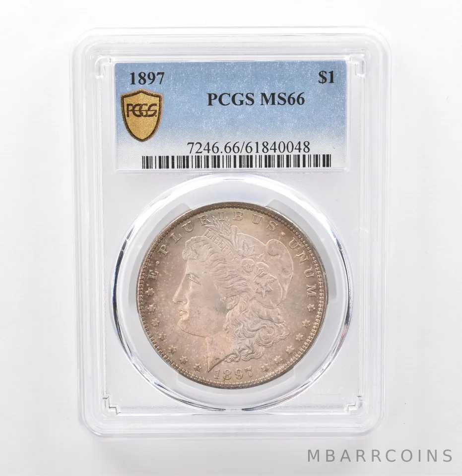 1897 Morgan Silver Dollar MS66 PCGS Beautiful Tone *7609