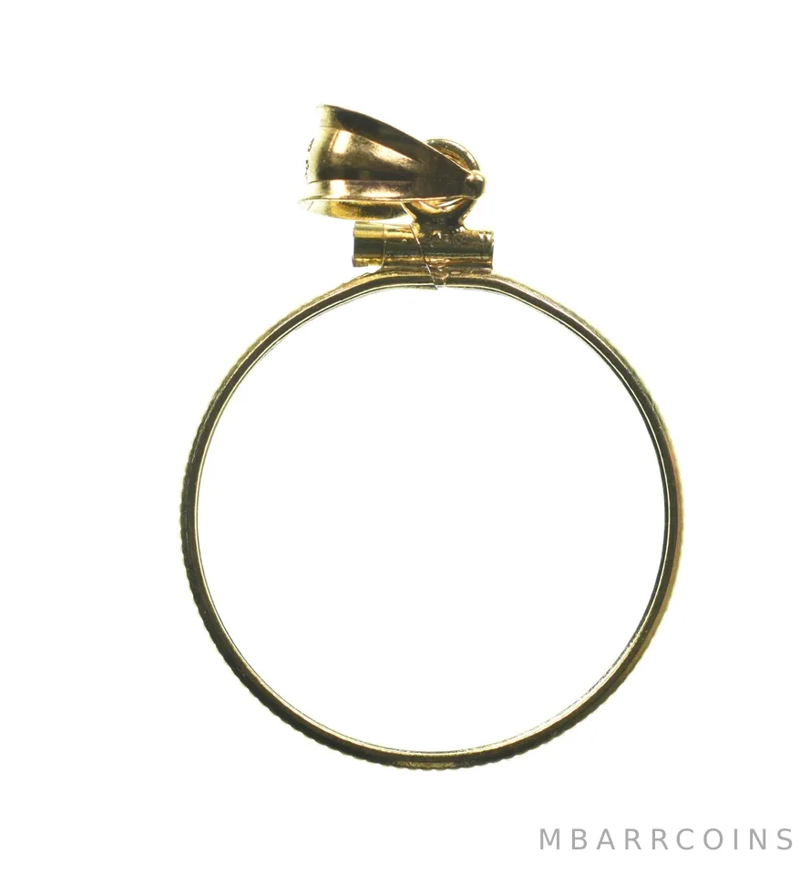 14K 21.59mm Gold Filled $5 Gold Half Eagle Coin Bezel Pendant Frame Edge *1317