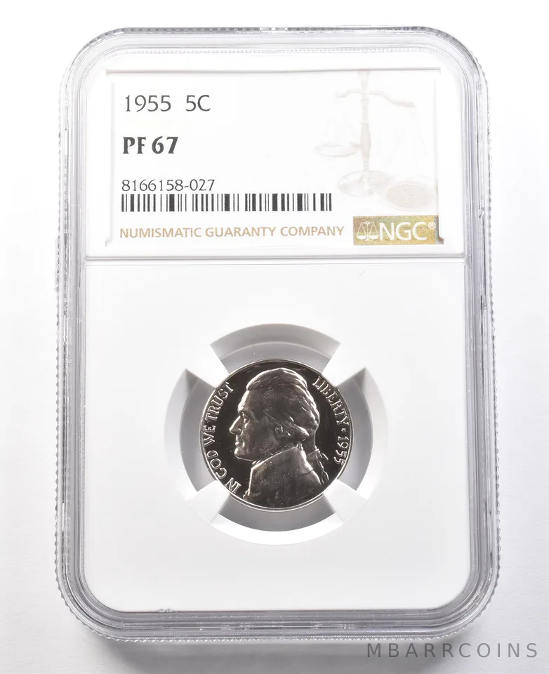 1955 Jefferson Nickel PF67 NGC PQ Cameo Contrast a8034