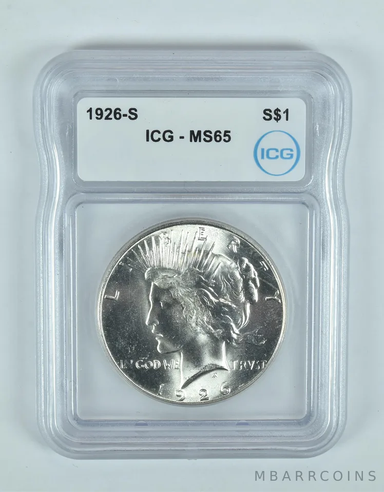 1926-S Peace Silver Dollar MS65 ICG