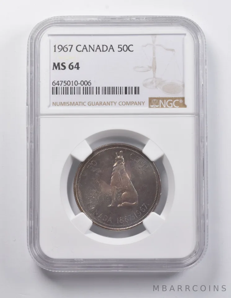 MS64 1967 Canada 50 Cents NGC a7054