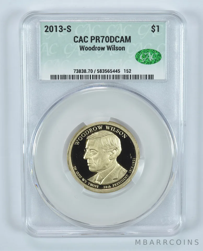 2013-S Presidential $1 Woodrow Wilson PR70 DCAM CAC CACg