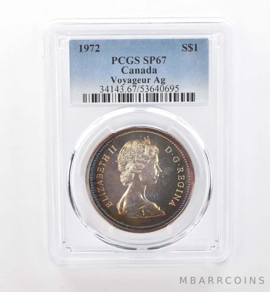 1972 Canada 1 Dollar Silver Voyageur SP67 PCGS Beautiful Tone *1918