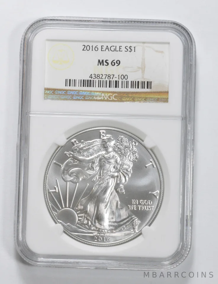 2016 American Silver Eagle MS69 NGC Brown Label