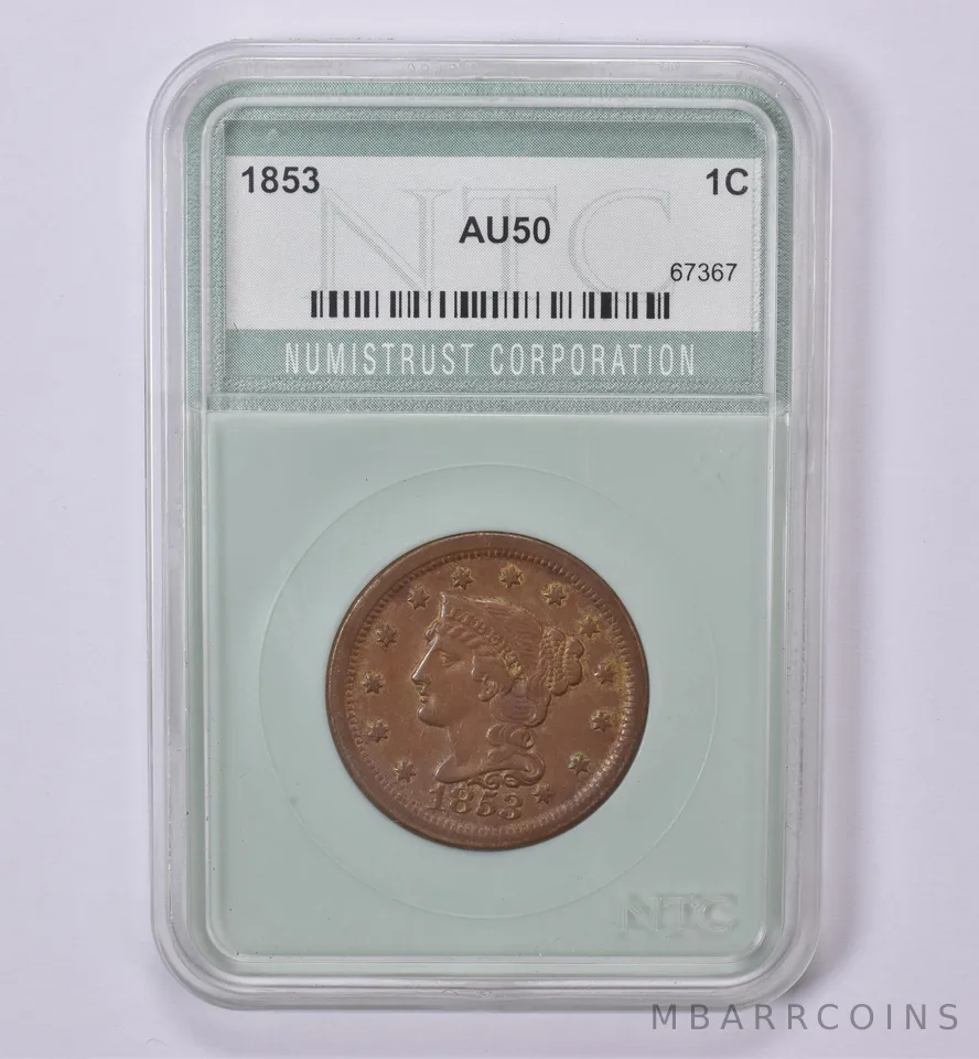 1853 Braided Hair Large Cent *0536
