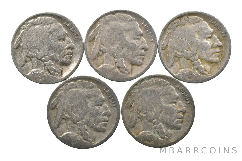 BETTER Lot 1928-S 1929-D 1928-S 1928-S 1928-D Buffalo Nickel Collection *133