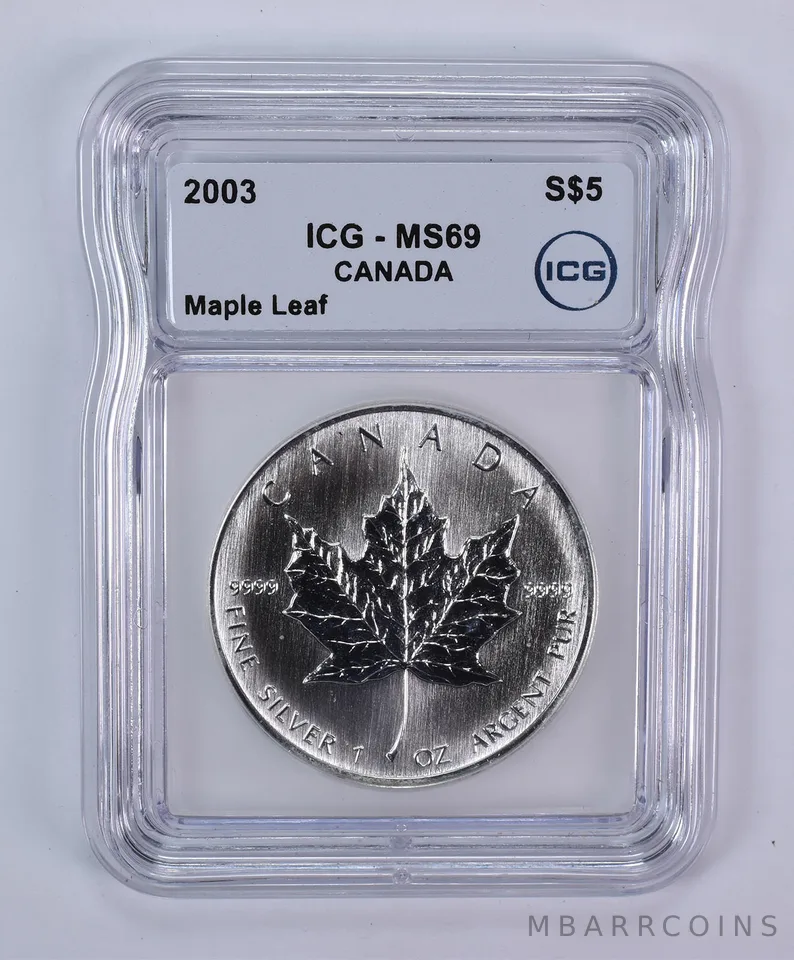 2003 Canada 5 Dollars Silver Maple Leaf MS69 ICG