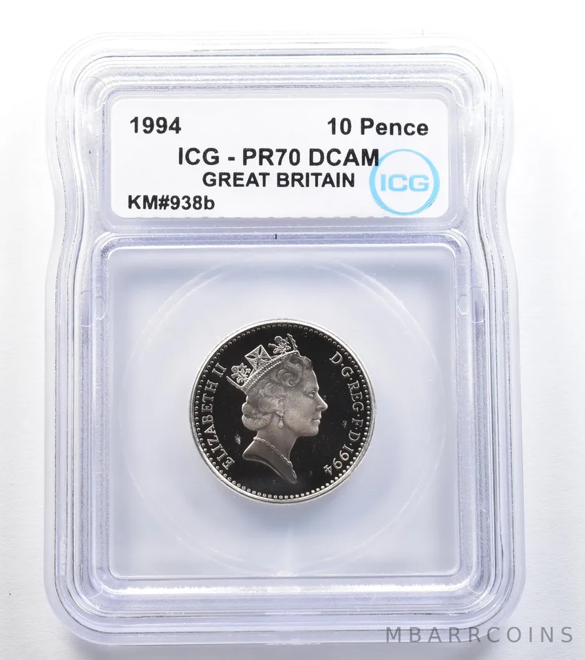 1994 Great Britain 10 Pence KM#938b PR70 DCAM ICG *7862