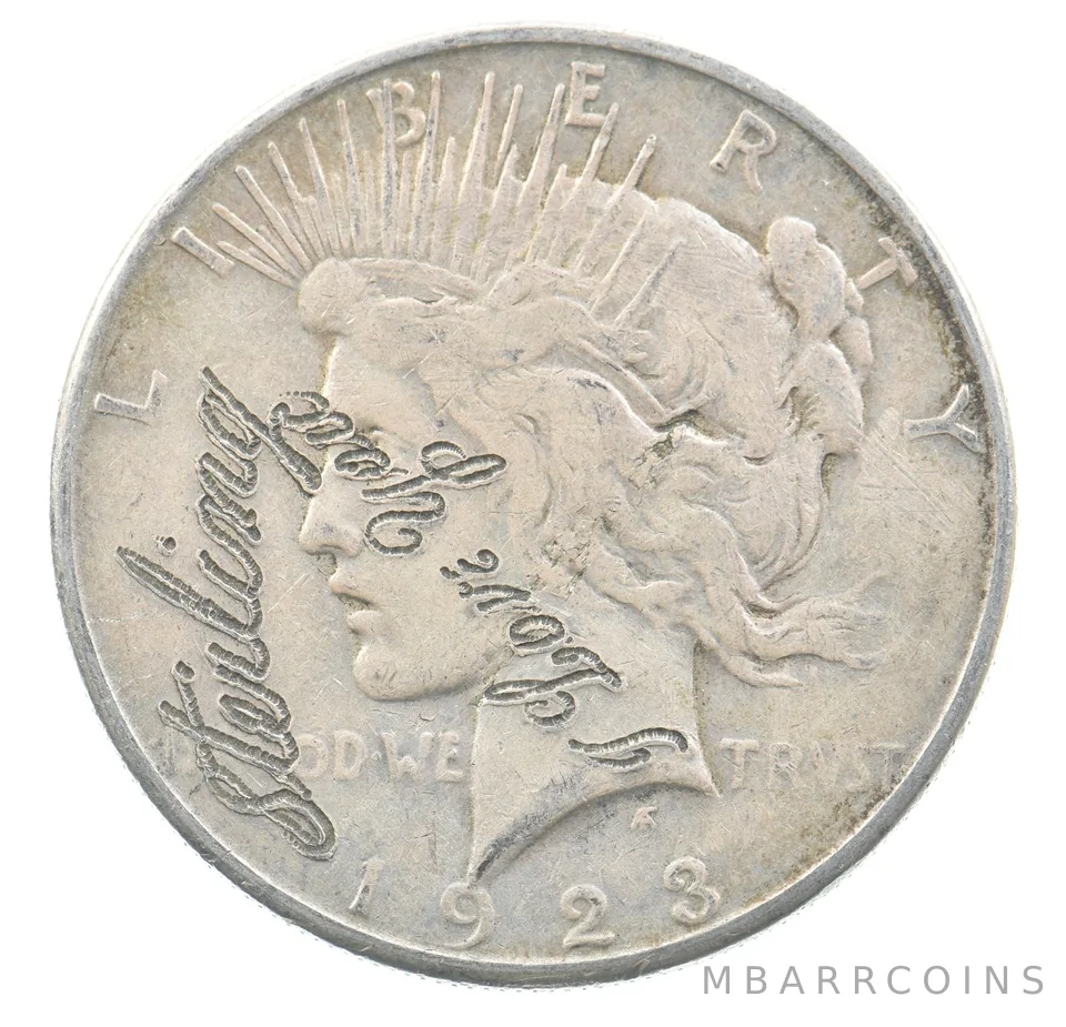 1923-S Peace Silver Dollar I Love You Sterling Jeannie Token a5128