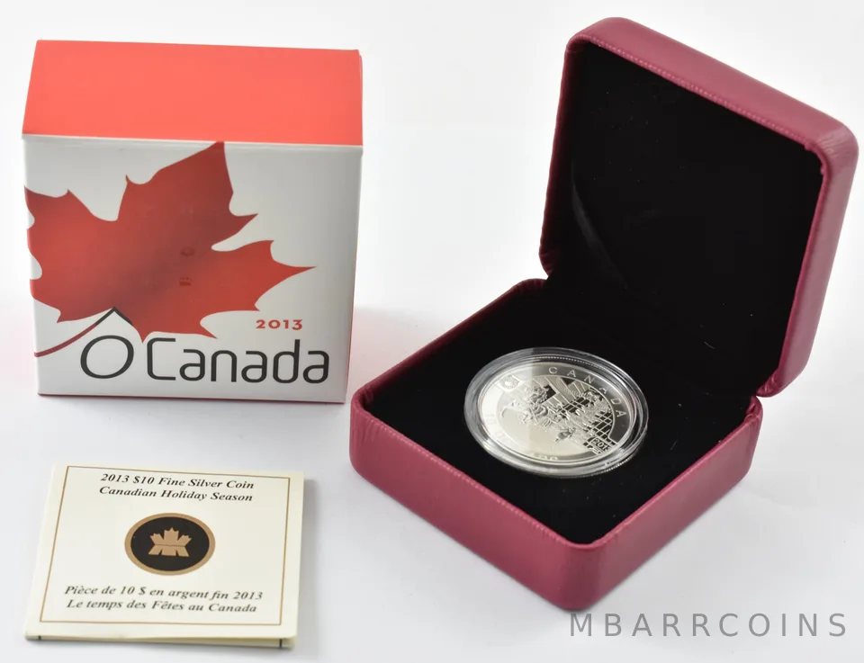 2013 Canada 10 Dollars Silver Canadian Holiday Season W/ OGP a4751