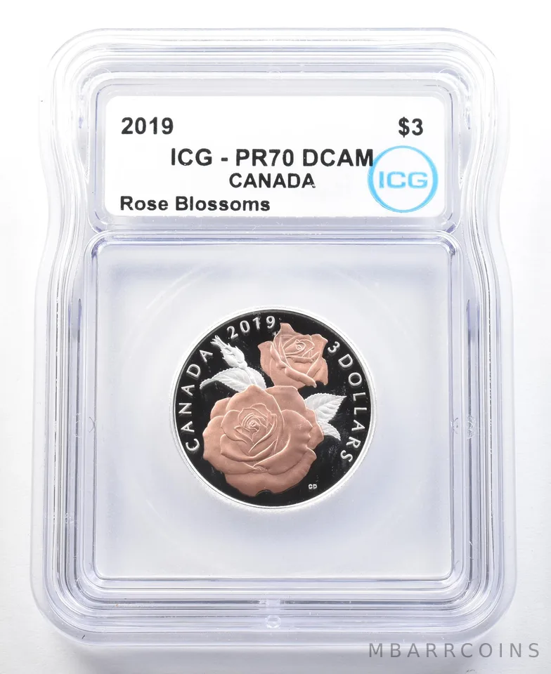 2019 Canada 3 Dollars Silver Rose Blossoms PR70 DCAM ICG *3059