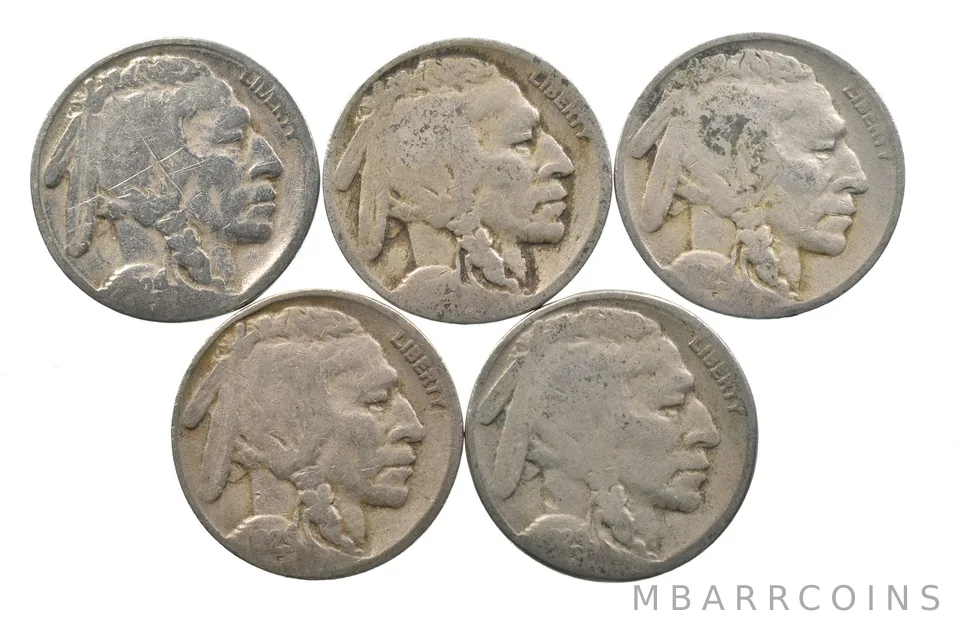 BETTER Lot 1929-S 1929-D 1929-D 1929-S 1929-S Buffalo Nickel Collection *152