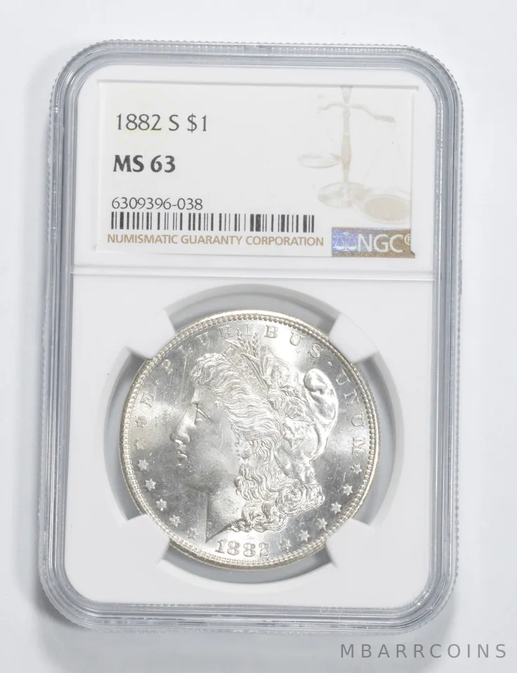 1882-S Morgan Silver Dollar MS63 NGC Brown Label