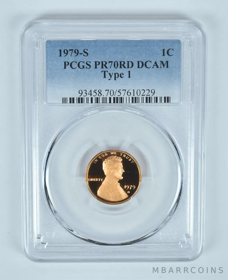 1979-S Lincoln Memorial Cent Type 1 PR70 RD DCAM PCGS Blue Label