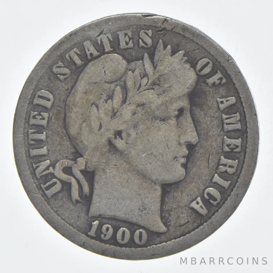 1900 (P) Barber Dime 90% Silver VG Condition