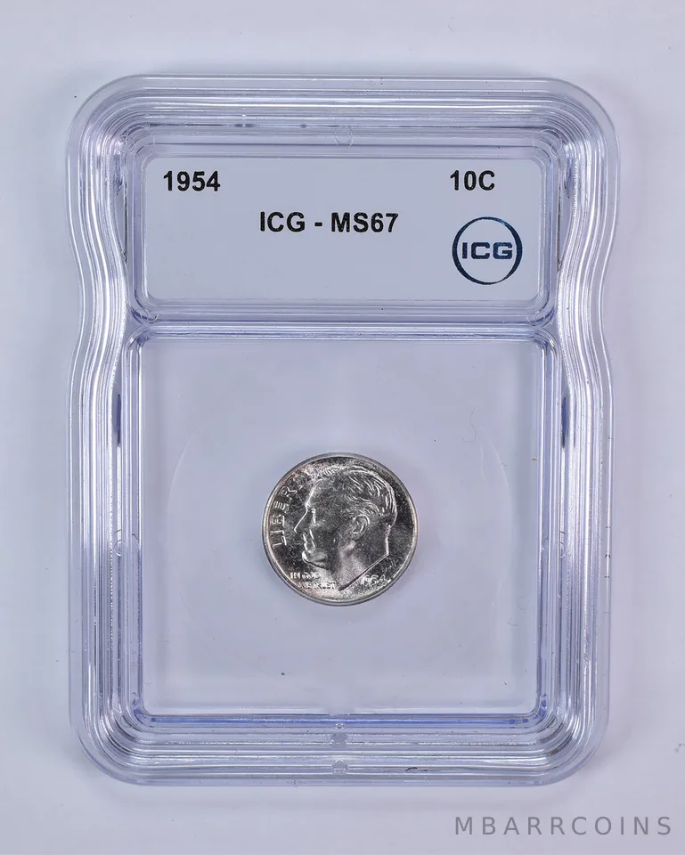 1954 Roosevelt Dime MS67 ICG