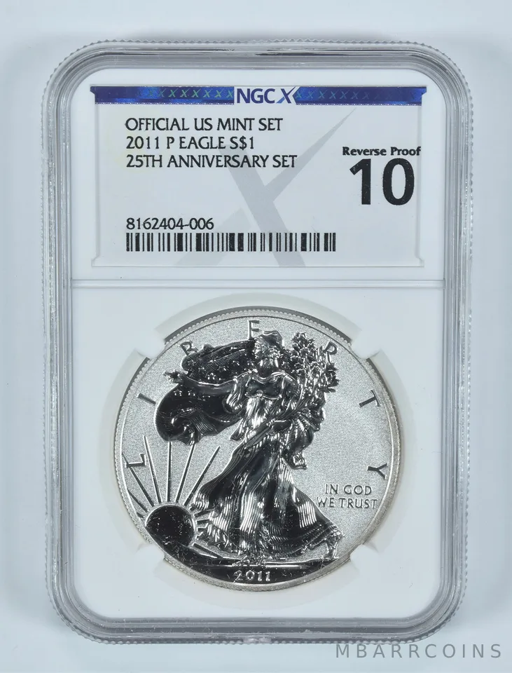2011-P American SIlver Eagle Set Reverse Proof 10 NGC X NGCX