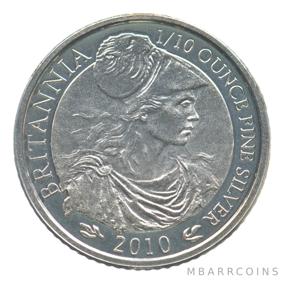 2010 Great Britain 20 Pence Silver Britannia 1/10 Oz PROOF *6389