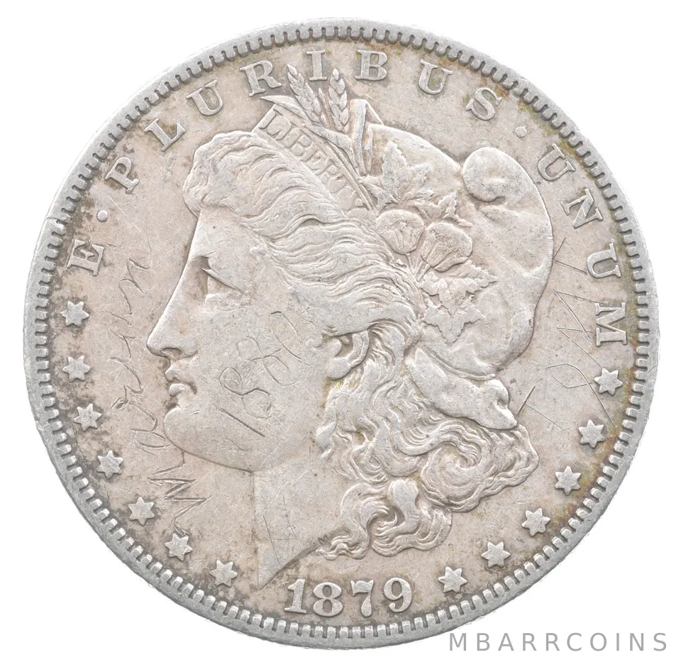 1879-O Morgan Silver Dollar Marian 1880 Etched LOVE TOKEN Victorian *7349