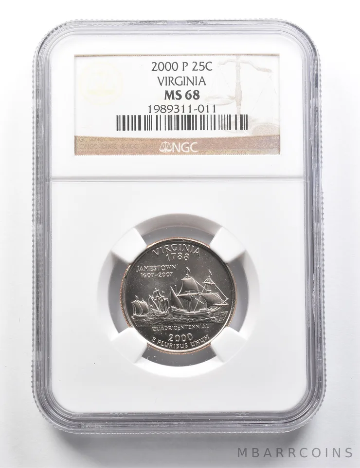 2000-P Washington State Quarter Virginia MS68 NGC *9395