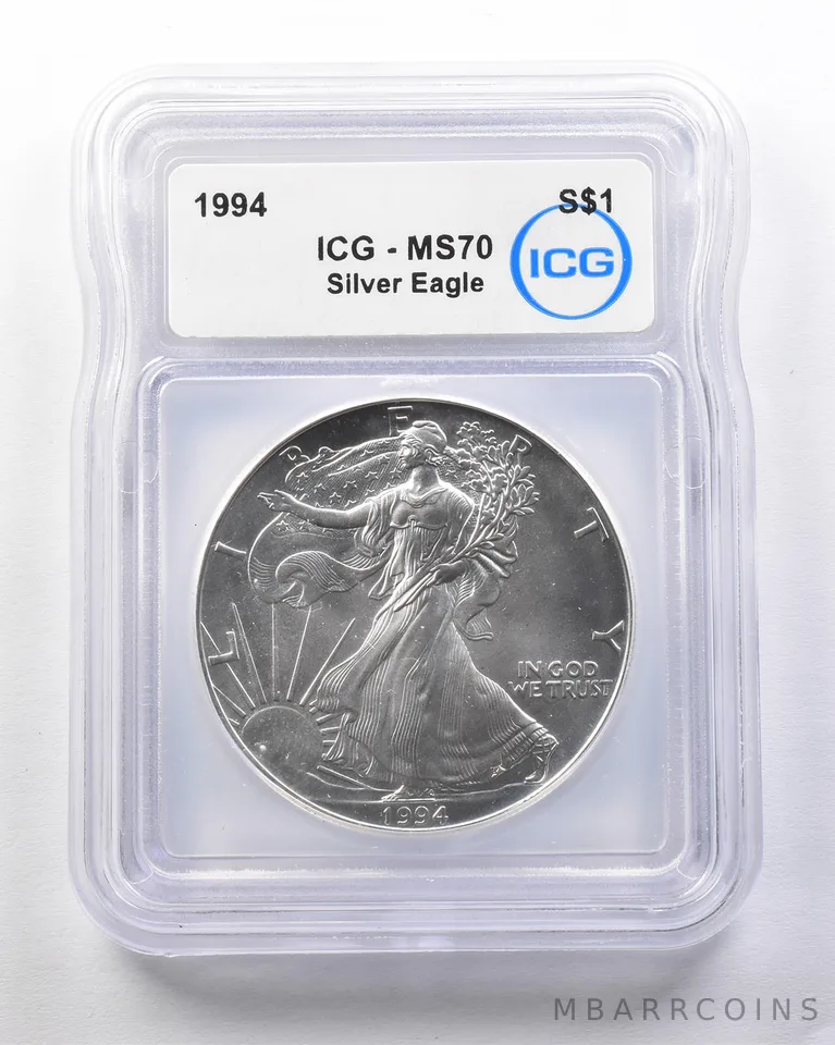 1994 American Silver Eagle MS70 ICG *7844
