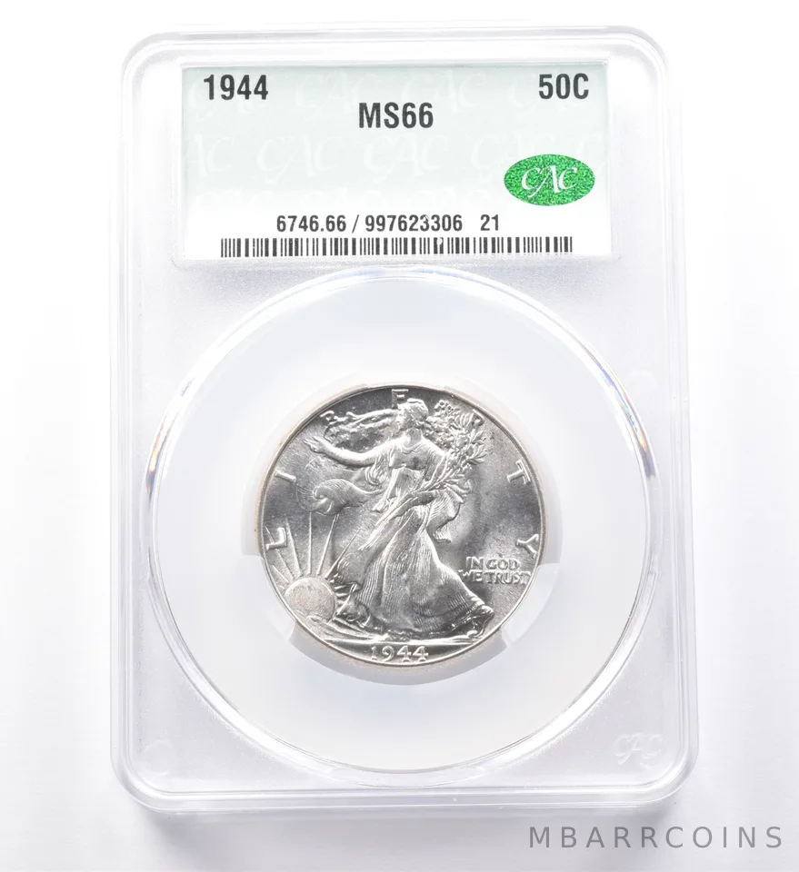 1944 Walking Liberty Half Dollar MS66 CAC *0017