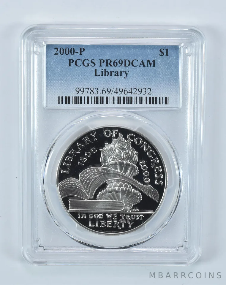 2000-P Library Of Congress Commemorative Dollar PR69 DCAM PCGS Blue Label