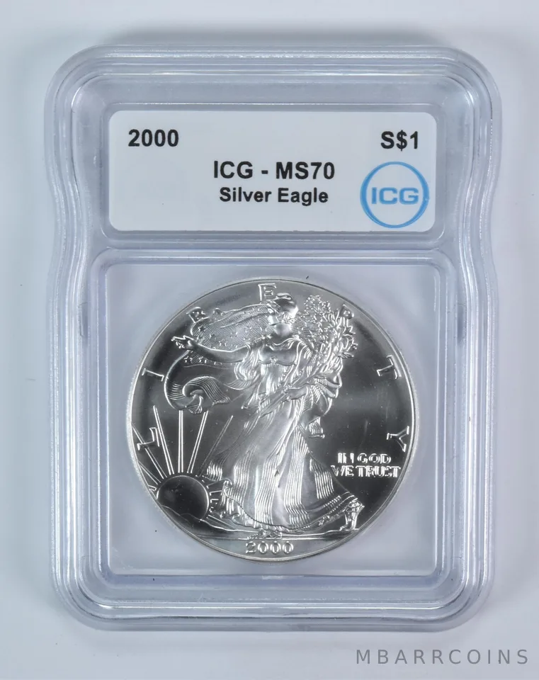 2000 American Silver Eagle MS70 ICG