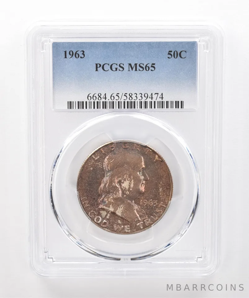 1963 Franklin Half Dollar MS65 PCGS Beautiful Tone *1920