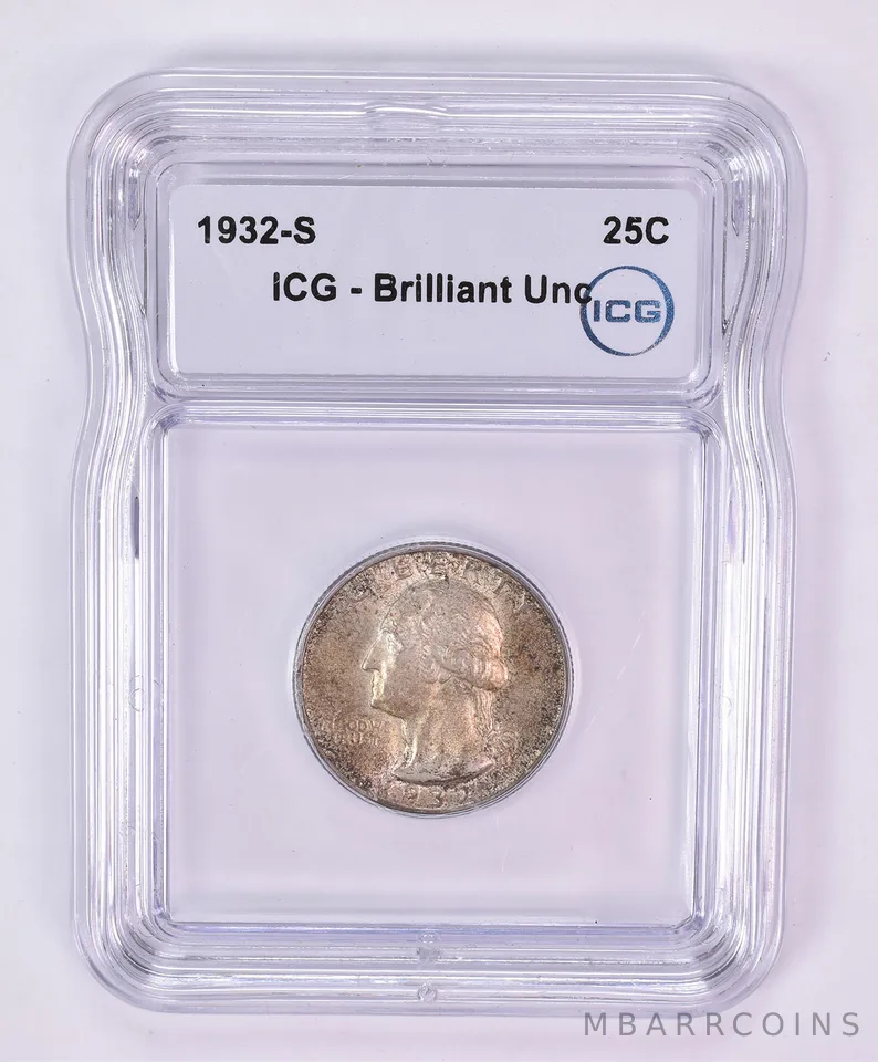 1932-S Washington Quarter BU ICG Beautiful Tone *1199