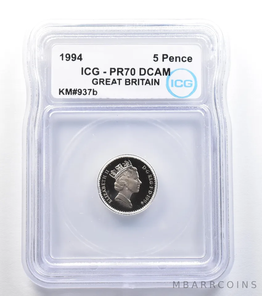 1994 Great Britain 5 Pence KM#937b PR70 DCAM ICG *7860