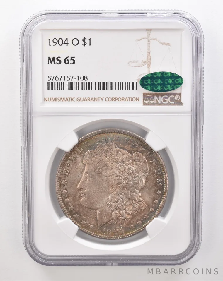 1904-O Morgan Silver Dollar MS65 NGC CAC Beautiful Tone a2835