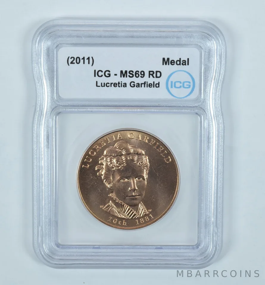 (2011) First Spouse Medal Lucretia Garfield MS69 RD ICG