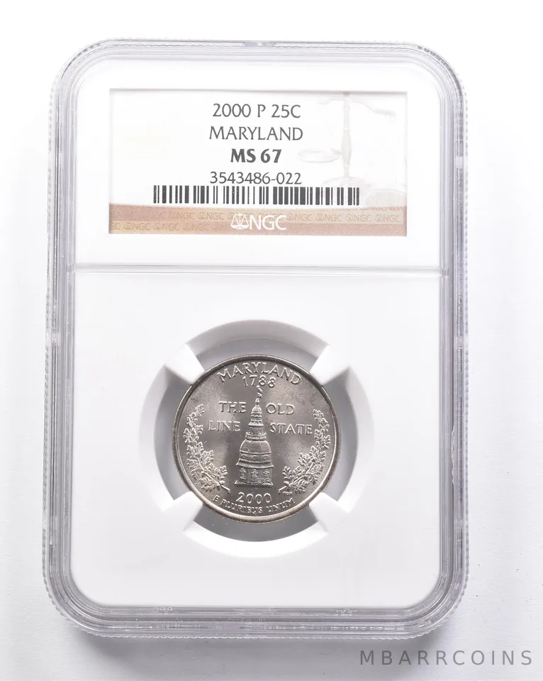 MS67 2000-P Washington State Quarter Maryland NGC *6338