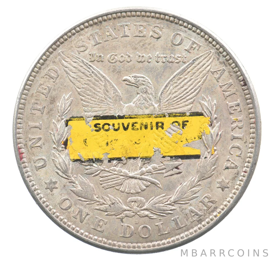 1921-D Morgan Silver Dollar Souvenir Sticker *4650