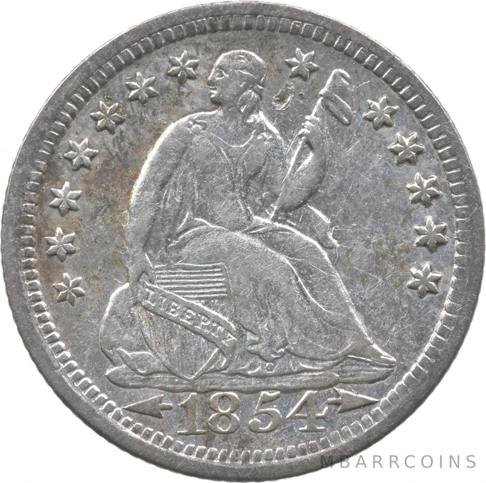 1854 Seated Liberty Half Dime Arrows *5516
