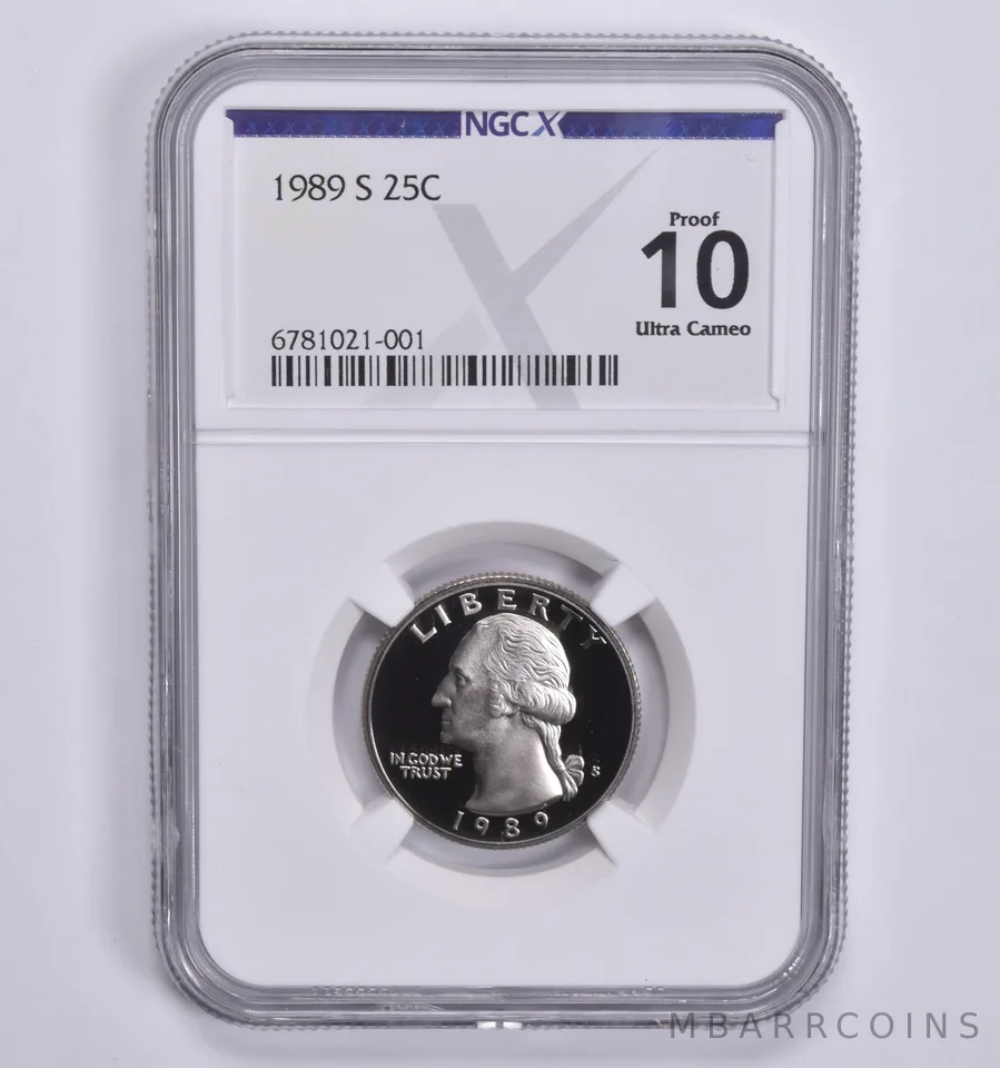 1989-S Washington Quarter Proof 10 UCAM NGC X NGCX