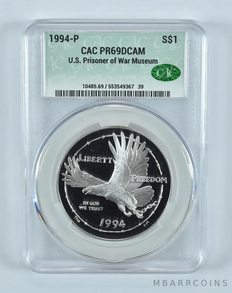 1994-P POW Museum Commemorative Silver Dollar PR69 DCAM CAC CACg