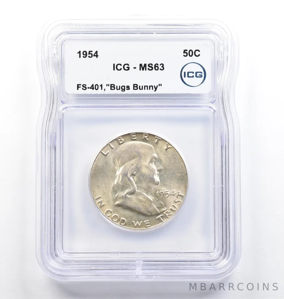 1954 Franklin Half Dollar Bugs Bunny FS-401 MS63 ICG *9838