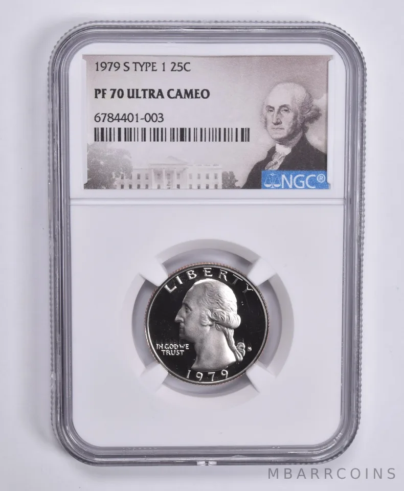 1979-S Type 1 ONE Washington Quarter PF70 UCAM NGC Special Lbl