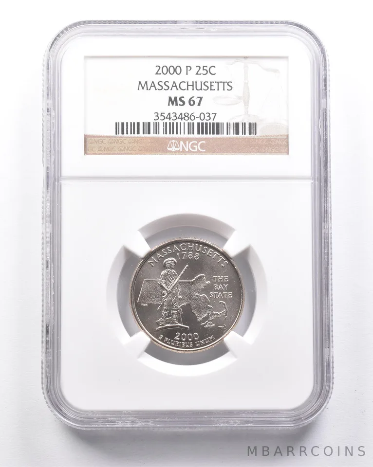 MS67 2000-P Washington State Quarter Massachusetts NGC *6341