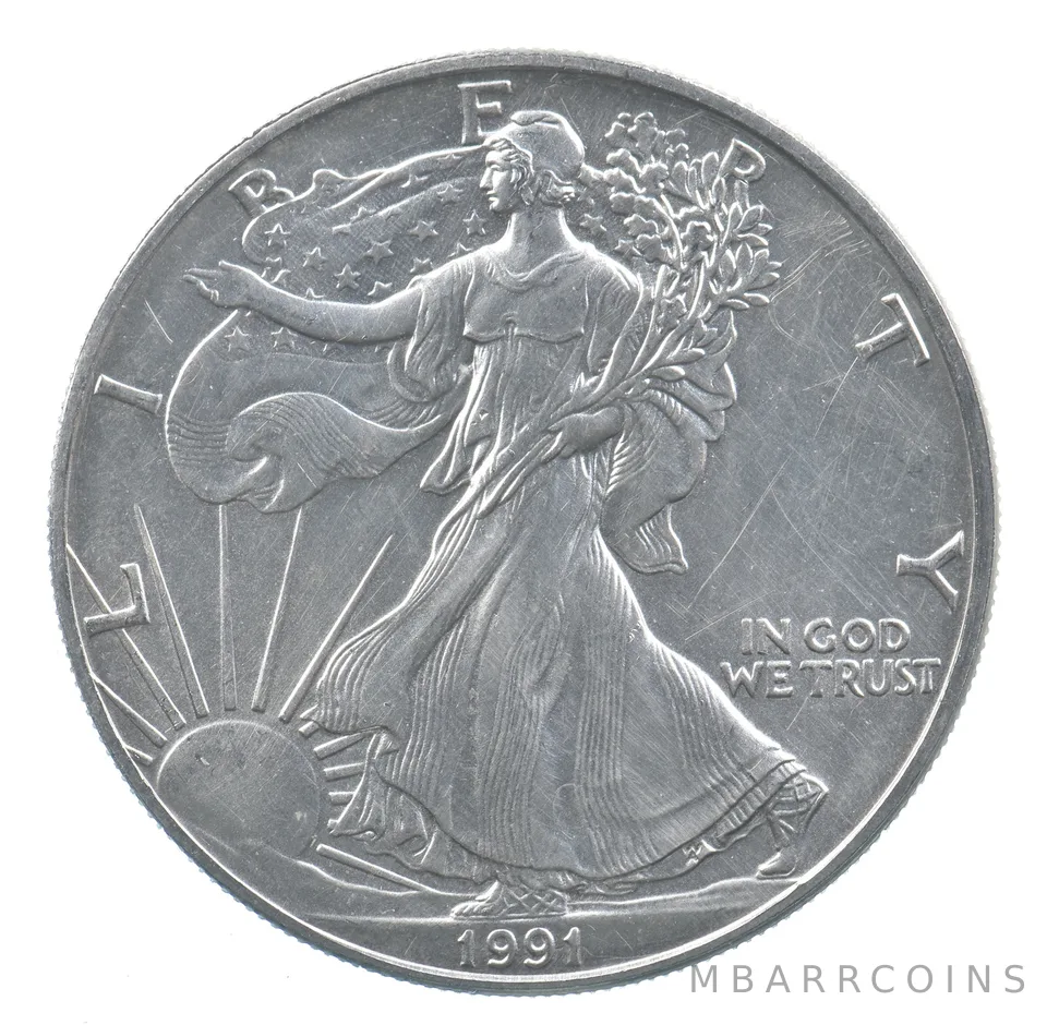 Better Date 1991 American Silver Eagle 1 Troy Oz .999 Fine Silver *698