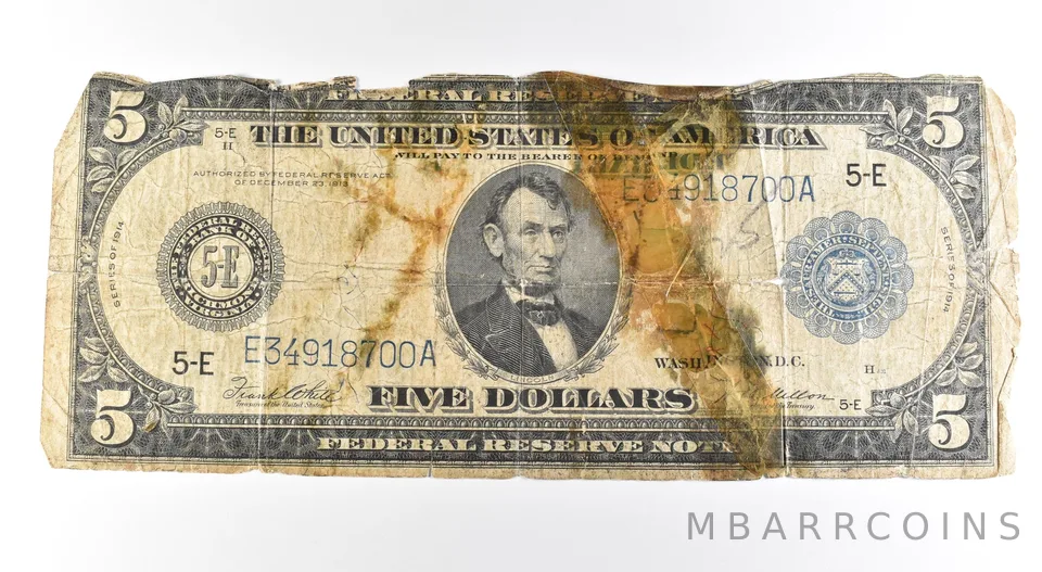 1914 $5 Richmond VA FRN Large Note Blue Seal *2721