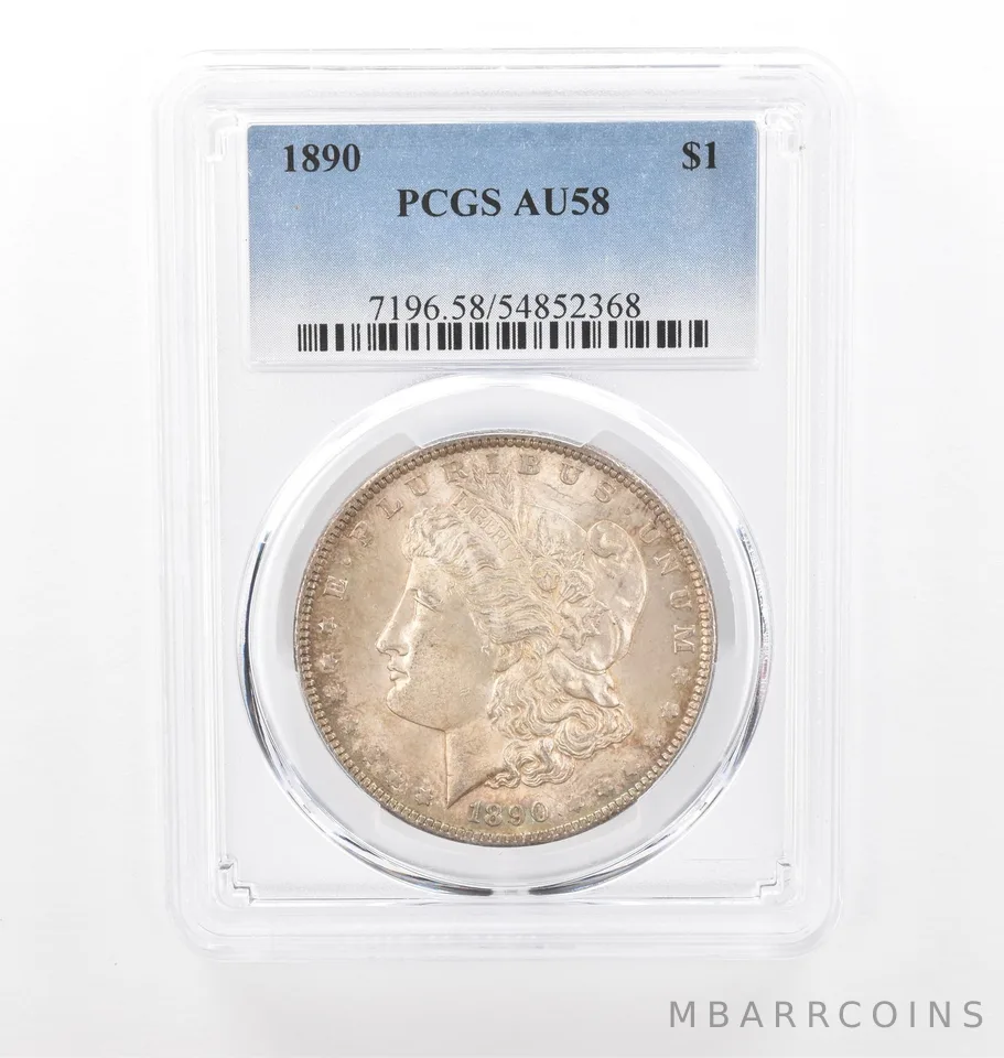 1890 Morgan Silver Dollar AU58 PCGS Beautiful Tone *2088