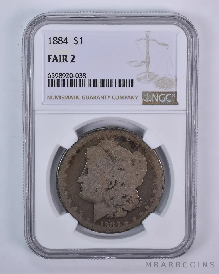 1884 Morgan Silver Dollar Fair 2 NGC Lowball